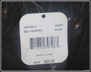 Kathy Van Zeeland Black Zipster II Belt Shopper & Charms Nwt  