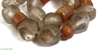 Clear Marvered Glass Trade Beads Translucent Old Africa  