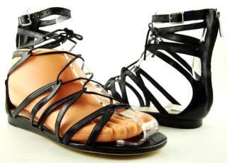 VIA SPIGA DEANA Black Lace Up Womens Shoes Gladiator Strappy Sandals 8 