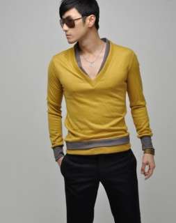 2011 Mens Fashion Fine Leave Two T Shirt Yellow 0916  