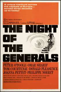 The Night of the Generals 1967 Original U.S. One Sheet Movie Poster 