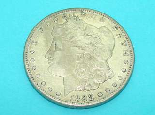 US 1898 S Morgan Silver Dollar $1 Coin   