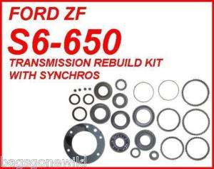FORD ZF S6 650 6 SPEED MANUAL TRANSMISSION REBUILD KIT WITH SYNCHROS 