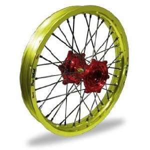  Wheel Pro Wheel 1.60x21 MX Front Wheel   Yellow Rim/Red Hub , Color 