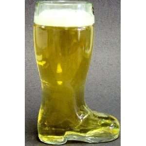  Large One Liter German Glass Beer Boot: Kitchen & Dining