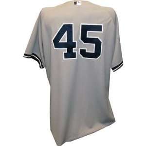  Sergio Mitre #45 Yankees 2010 Opening Day Game Used Grey 