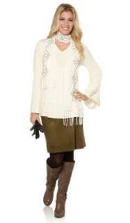 Randolph Duke SPIRITED LuxeDuke Sweater w scarf IVORY 1X  