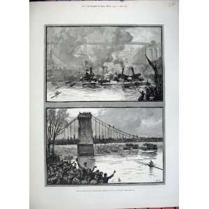  1882 Boat Race Sculling Championship River Tyne Bridge 