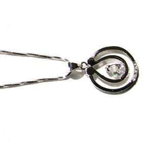  Silver Circle And Crystal Pendant Jewelry