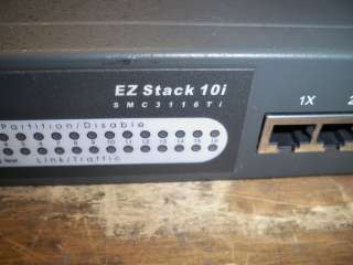 SMC EZ Stack 10i SMC3116Ti 16 Ports Managed SNMP Agent Hub  