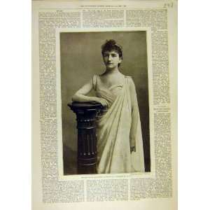  1892 Arnoldson Baucis Theatre Actress Portrait Print