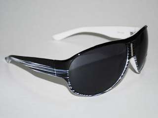 New Wave 80s Emo Punk Black White Striped Sunglasses  