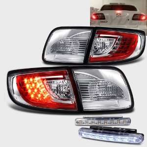 Eautolight Mazda 3 Sedan 4 Dr LED Altezza Red Chrome Tail Light Lamps 