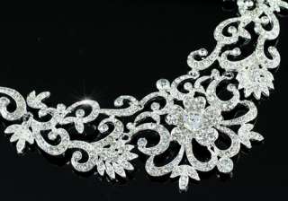 Wedding Party Vintage Style Queen Crystal Necklace Earrings Set AS1183 