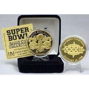  Super Bowl XXXII 24kt Gold Flip Coin 
