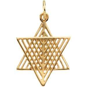    14k Yellow Gold Star Of David 18.5x16.5mm   JewelryWeb: Jewelry