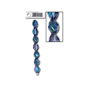  Sweet Beads EWC Bead Glass Xtal Oval 10x15mm Blue 7pc (3 