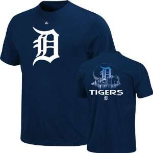  Detroit Tigers Navy Skyline T Shirt: Sports & Outdoors