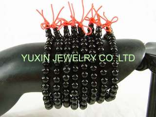 YSB161 Black agate Buddhism round prayer beads bracelet  