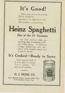 Advertising Heinz Spaghetti Sauce Pittsburgh Ad 1914  
