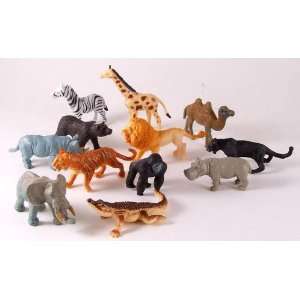   fun selection of plastic toys in a handy container   Wild Animals set