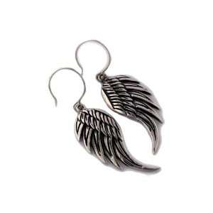  Femme Metale Angel Wings .925 Sterling Ear Rings: Jewelry