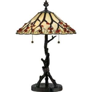  Quoizel Whispering Wood 2 Light Table Lamp AG711VA Valiant 