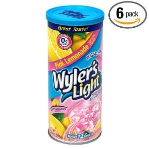 Wylers Light Soft Drink Mix, Pink Lemonade, 3.13 Ounce Canister (Pack 