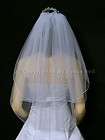 2T White Elbow Length Beaded Edge Bridal Wedding Veil items in Venus 