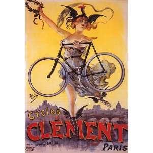  GIRL HOLDING BICYCLE CYCLES CLEMENT PARIS FRANCE FRENCH 24 