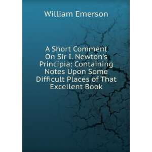   Some Difficult Places of That Excellent Book: William Emerson: Books
