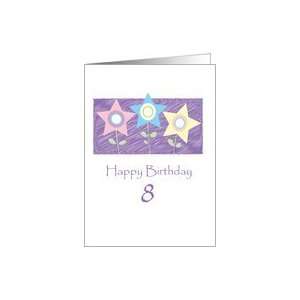  8 year old Birthday, Flower Stars Card Toys & Games