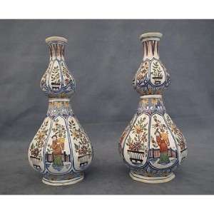   of Antique French Chinoiserie Faience Vases 18th 19th century  