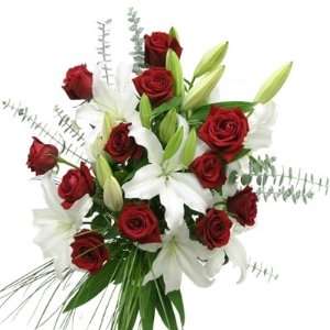 Red Roses and White Lilies Bouquet  Grocery & Gourmet Food