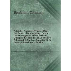   Et De Lusurpation (French Edition) Benjamin Constant Books