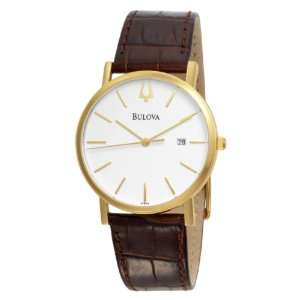    Bulova Mens 97B100 Strap White Dial Watch: Bulova: Watches