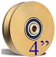 FUH 4 Inch Heavy Duty Steel V Groove Wheel (1 Only)  