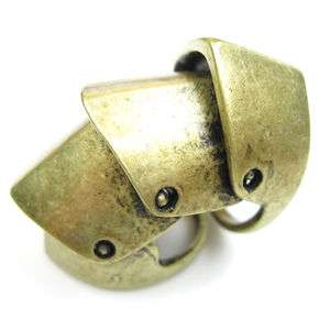 VINTAGE STEAMPUNK STYLE 2 FINGER RING SIZE 6.5 SIZE 7.5 BRASS ARMOR 