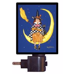  Halloween Night Light   Bewitched Moon   Witch on Moon LED 