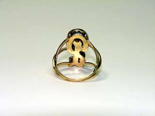 CUSTOM 14K YELLOW GOLD & DIAMOND INITIAL P RING SZ 9  