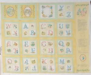   Potter Alphabet Soft Book 8 Quilt Block Squares Baby Boy Girl Yellow