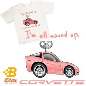 Elite Designs BDC6STY908 S C6 I m All Wound Up Youth White Corvette 
