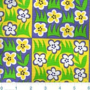  45 Wide Janes Floral Fantasy Blocked Flowers Yellow 