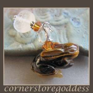 Cornerstoregoddess Tigers Eye Bunny Year of the Rabbit Charm Zipper 