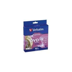  Verbatim LightScribe 8x DVD+R Media 4.7GB 120mm Standard 