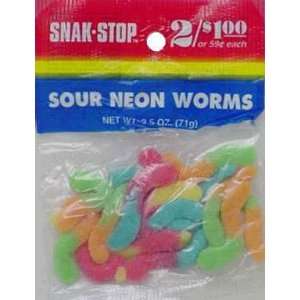  Snak Stop Sour Neon Worms 2.5 Oz