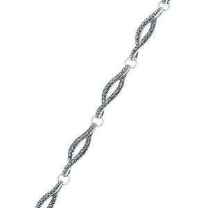  Boma Sterling Silver Twisting Marcasite Bracelet: Jewelry