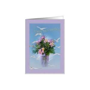  99th Birthday Card with Flowers, Gulls, and Terns Card 