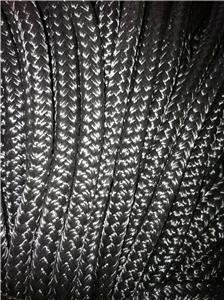   braid polyester yacht rope BLACK 200ft. Premium rope Great  