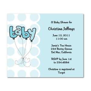   Baby Shower Invitations   Balloon Bunch: Teal By Studio Basics: Baby